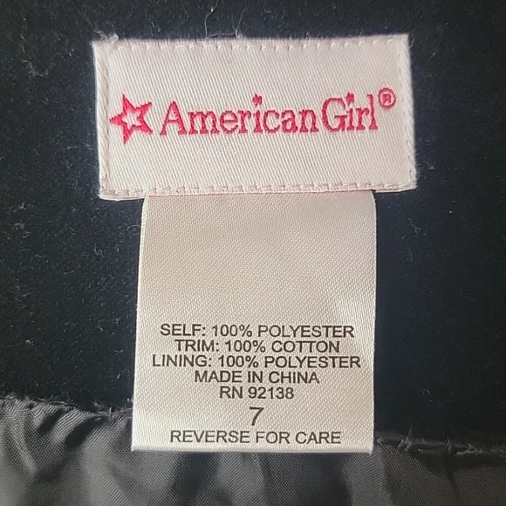 AMERICAN GIRL Rebecca Black Faux Fur Satin Winter Holiday Party Dress Pea Coat 7